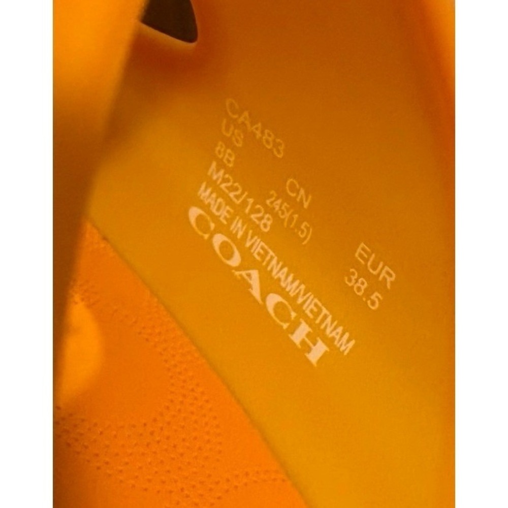 Coach Udele Sport Slide Yellow Orange Platform Buckle Sandals CA483 Womens 8B - Picture 8 of 8